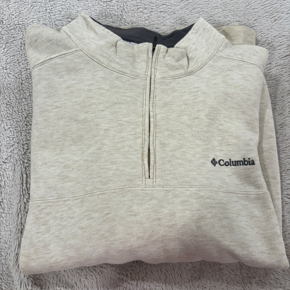 Men's Columbia Gray and Cream Fleece Pullover - 4xl